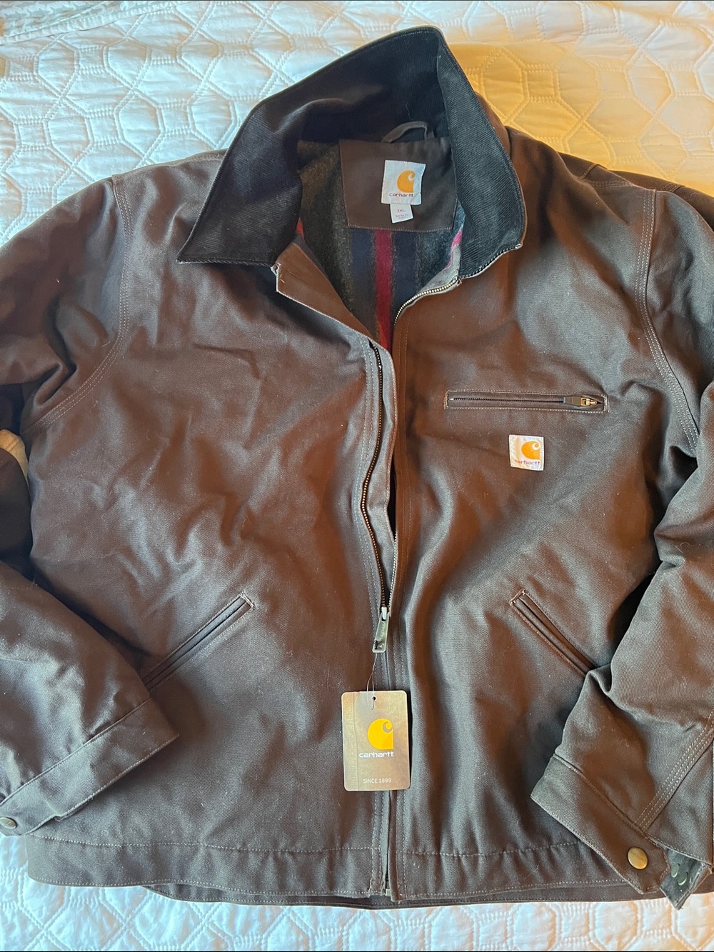 NWT Carhartt Men’s Brown Duck Jacket - Rugged Workwear Coat 2X